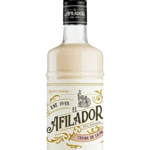 Botella de Crema de Licor El Afilador con su etiqueta característica